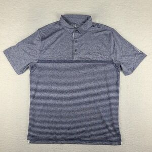 Bobby‎ Jones Polo Shirt Mens Large Blue Striped Performance Collection EC